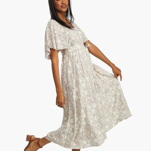 ABLE Loretta Wrap Dress in Sketch Floral, L